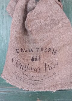 Shabby doek &quot; Farm fresh Christmas Trees&quot;