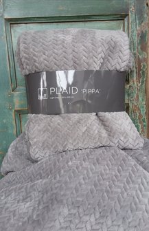 Plaid &#039;Pippa&#039; lichtgrijs