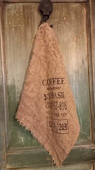 Shabby doek (groot) &#039;COFFEE&#039;