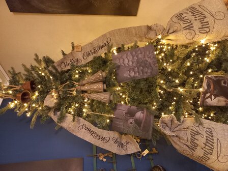 Shabby kerstlint &#039;Merry Christmas&#039;